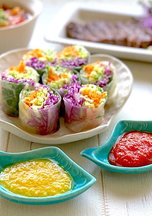 野菜の生春巻き焼きパプリカソース-レシピのメイン写真