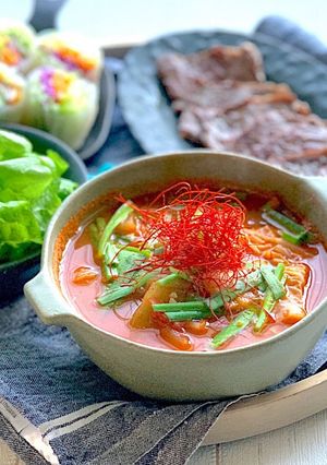 脂肪燃焼スープアレンジ！キムチチゲ-レシピのメイン写真