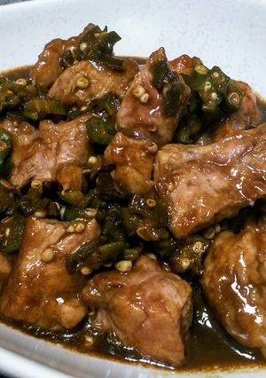 豚肉とオクラのバルサミコ酢豚-レシピのメイン写真