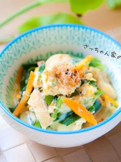 ニラと薄揚げのふんわり卵とじ-レシピのメイン写真