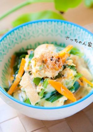 ニラと薄揚げのふんわり卵とじ-レシピのメイン写真