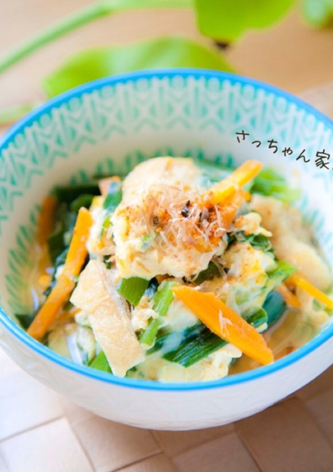 ニラと薄揚げのふんわり卵とじ-レシピのメイン写真