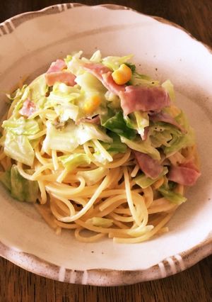 キャベツのクリームスパゲティ-レシピのメイン写真