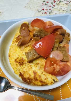 柿酢のケチャップ炒め on 焼TKG飯-レシピのメイン写真