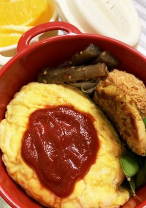 夏休み 小学生 オムライス 弁当-レシピのメイン写真