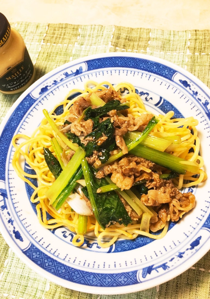 中華風牛肉と小松菜の焼きそば-レシピのメイン写真