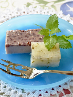 簡単!小豆ミルク&レモンミント寒天♪-レシピのメイン写真