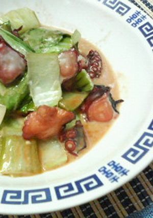 ✿青梗菜と❀タコの✿オーロラ炒め-レシピのメイン写真