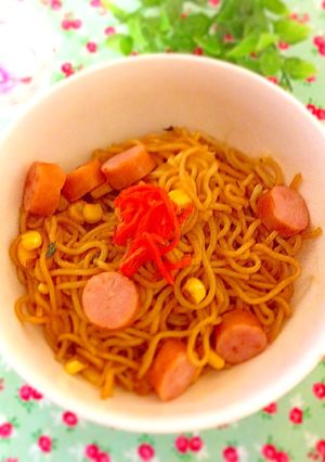 1人分の焼きそばレンジで作ってみた！-レシピのメイン写真
