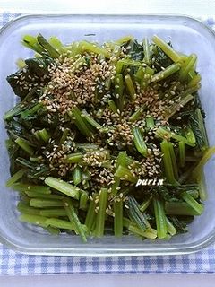 レンジで簡単!小松菜の豆板醤和え-レシピのメイン写真