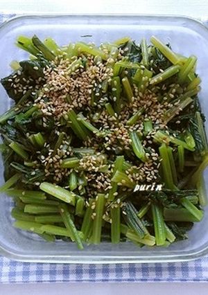 レンジで簡単！小松菜の豆板醤和え-レシピのメイン写真