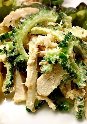 ゴーヤとサラダチキンの胡麻マヨサラダ-レシピのメイン写真
