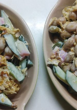 ぬか漬け胡瓜とミックスビーンズの味噌マヨ-レシピのメイン写真
