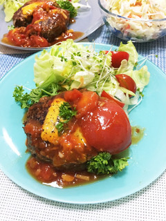 夏季限定〜たっぷりトマトのハンバーグ☆-レシピのメイン写真