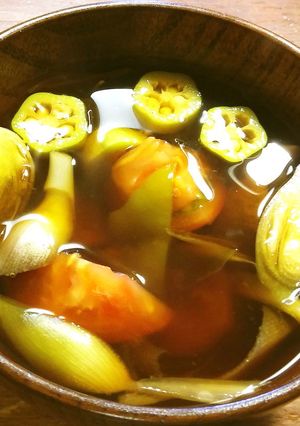 夏野菜のお味噌汁-レシピのメイン写真