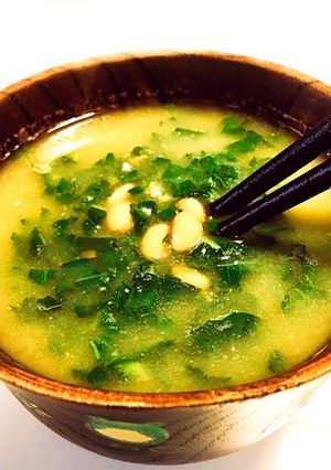 モロヘイヤと納豆のお味噌汁-レシピのメイン写真