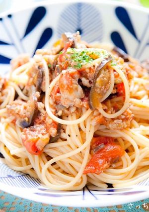 タラとナスの簡単トマトパスタ-レシピのメイン写真