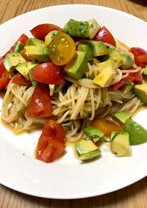 トマトとアボカドの和風冷製パスタ-レシピのメイン写真