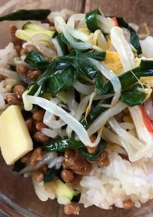 納豆と中華サラダのご飯-レシピのメイン写真
