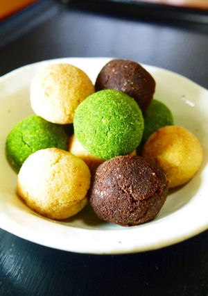 レンジ１分！おから★きな粉ココア抹茶団子-レシピのメイン写真