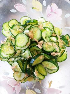 きゅうりとツナのめんつゆサラダ♪-レシピのメイン写真