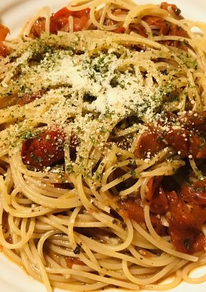 シンプル★プチトマト20個ソースのパスタ-レシピのメイン写真