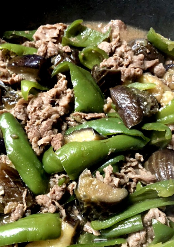 牛肉となすとピーマンの甘辛しょう油炒め♪-レシピのメイン写真