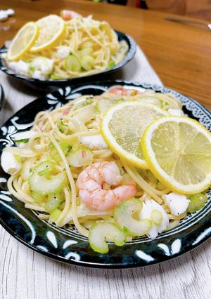 イカと海老とセロリの夏の冷製パスタ-レシピのメイン写真