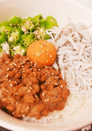 ★超簡単！早い！ネバネバ三色丼★-レシピのメイン写真