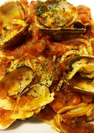 ボンゴレロッソ(アサリ、トマトのパスタ)-レシピのメイン写真