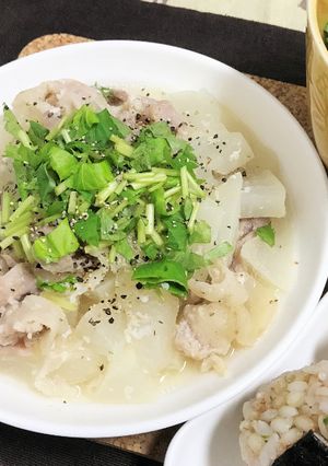 レンジで簡単大根と豚バラ肉の塩こうじ蒸し-レシピのメイン写真