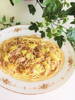花おくらとツナの和風パスタ-レシピのメイン写真
