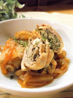 舞茸の豚肉巻き ケチャップ煮-レシピのメイン写真