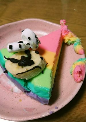 ゆめかわレインボーチーズケーキ-レシピのメイン写真