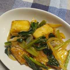 รูปของ 厚揚げ・小松菜・玉ねぎの炒め物