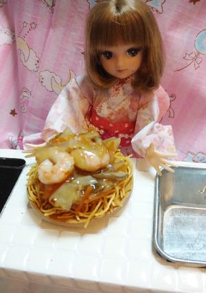 リカちゃんサイズ♡長崎を想いꕤ皿うどん-レシピのメイン写真