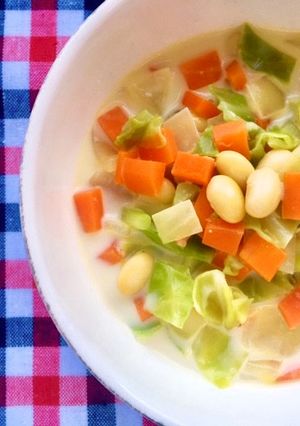 簡単！釜蒸し大豆のクリームスープ-レシピのメイン写真