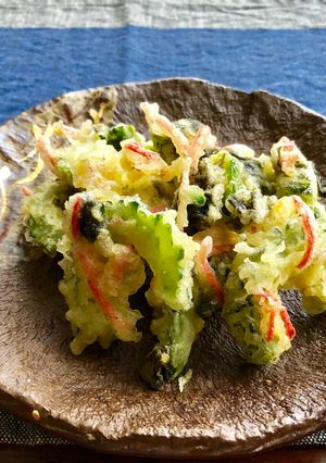 海苔と紅生姜入りゴーヤの天ぷら-レシピのメイン写真