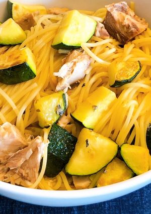 サバ缶とズッキーニの簡単和風パスタ-レシピのメイン写真