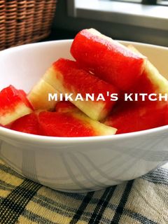 止まらない☆簡単☆すいかのお漬物♪♪-レシピのメイン写真