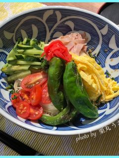 いつもの冷やし中華/素麺に・焼きししとう-レシピのメイン写真