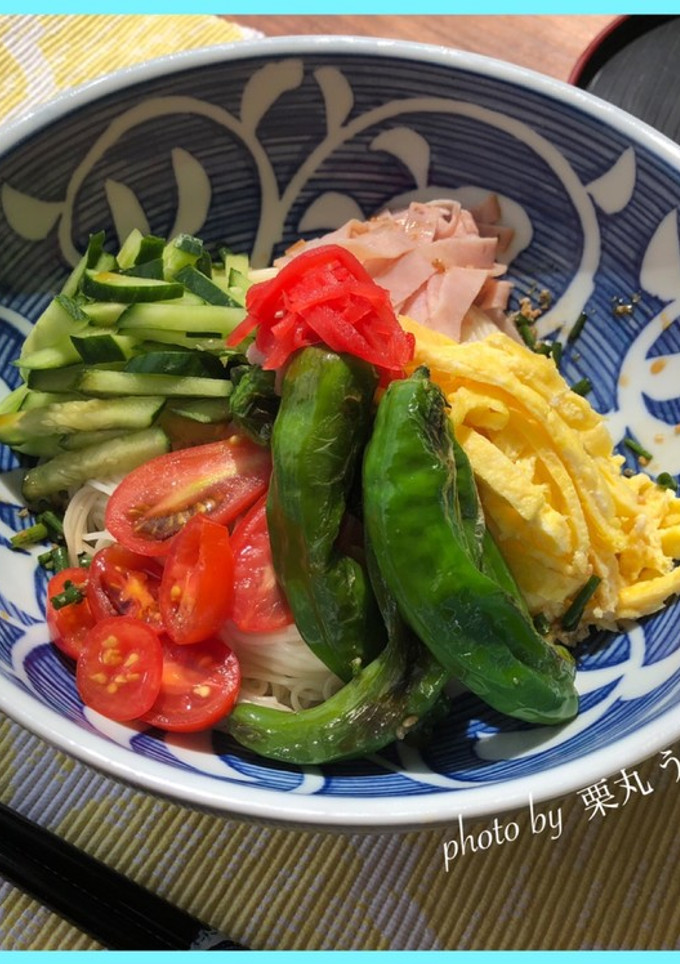 いつもの冷やし中華/素麺に・焼きししとう-レシピのメイン写真