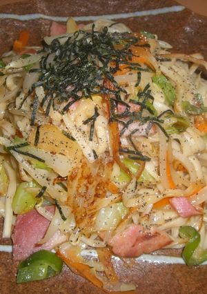 かた焼きうどん(にんにくマヨ醤油)-レシピのメイン写真