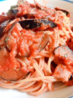 ナスとベーコンのトマトパスタ-レシピのメイン写真