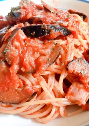 ナスとベーコンのトマトパスタ-レシピのメイン写真
