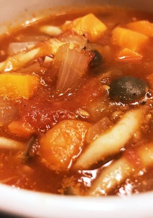 トマト大量消費！夏でもHOTトマトスープ-レシピのメイン写真