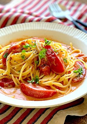 豆乳トマトクリームパスタ-レシピのメイン写真