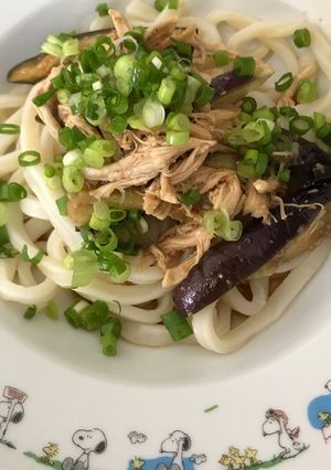 鶏肉とナスの胡麻和えうどん-レシピのメイン写真