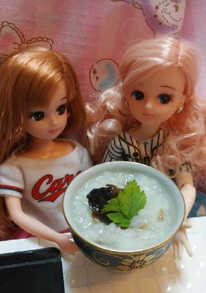 リカちゃんサイズ♡野球シリꕤ牡蠣粥*.ﾟ-レシピのメイン写真