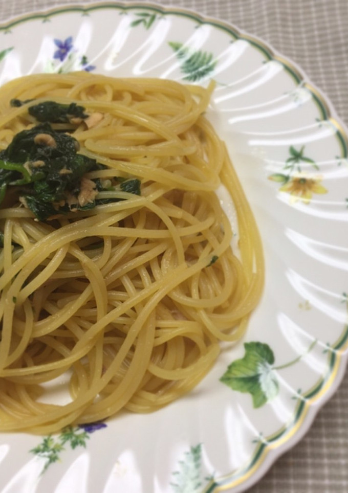 超簡単！ツナとほうれん草の和風パスタ-レシピのメイン写真